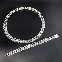 Collar de Cadena Cubana de Aleación para Hombre, Oro y Plata, Alto Brillo, Joyería Hip Hop, Accesorios de Moda, Regalo de Joyería
