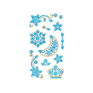 Autocollants brillants en strass Ilan 39011-2, motif floral bleu - Product Image 1