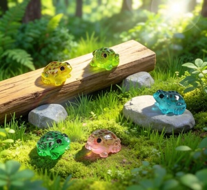 10 Colores de Mini Ranas Luminosas de Resina, Animales en Miniatura de Resina para Paisajes de Musgo, Jardín, Casa de Muñecas, Manualidades, Decoración de Terrarios - Product Image 2