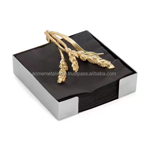 Elegant Silver Aluminum Standing Napkin Holder Sleek Metal Design for Tabletop or Countertop Decoration - Product Image 2