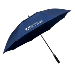 Chất lượng cao 30inch tùy chỉnh đôi tán Golf ô màu xanh đậm pongee Chất liệu thẳng cho Người lớn in logo - Product Image 2