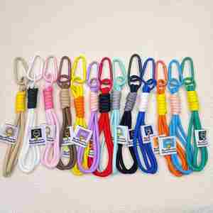 Outdoor Backpack Rope Keychain Nylon Braided Lanyard with Carabiner Key <b>Holder</b> for Couple Hand Rope Pendant Charm - Product Image 1