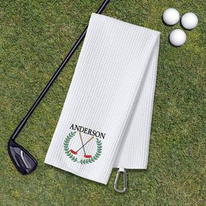 Serviette de golf professionnelle en microfibre avec logo personnalisé, fermeture auto-agrippante et coffret cadeau, aimant gaufré - Product Image 3