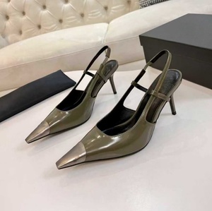 Nouvelles sandales de luxe 2026 en cuir verni à bout pointu et bride arrière - Élégantes sandales à talons hauts formels à bout fin - Product Image 5