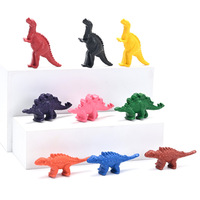Crayons Pastel à l'Huile Créatifs Dinosaures Sans Salissure pour les Mains, Lot de Crayons en Plastique