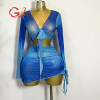 GX1137 Nouvelle Collection Été 2025 – Ensemble 2 Pièces Tendance pour Femme : Cardigan Manches Longues en Maille et Mini-Jupe Courte Style Streetwear