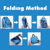 Vente chaude Hommes Réutilisable Avec Sac Zip Imperméable Décontracté Polyester Pliable Pas Cher Super Léger Sac À Dos