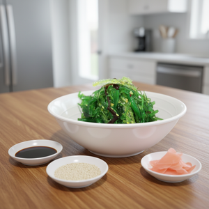 Новинка: Замороженный ароматизированный салат из водорослей нори (Халяль) из Фуцзяня, готовый к употреблению, в пакете - Product Image 1