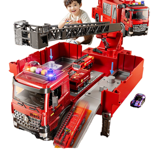 Nuevo Camión <span class=keywords><strong>de</strong></span> <span class=keywords><strong>Bomberos</strong></span> Deformable Grande <span class=keywords><strong>de</strong></span> Juguete para Niños, Vehículo <span class=keywords><strong>de</strong></span> Plástico con Escalera y 6 Chorros <span class=keywords><strong>de</strong></span> Agua, Set <span class=keywords><strong>de</strong></span> 4 Piezas <span class=keywords><strong>de</strong></span> Coches para Niños, Escala 1:5, Edades 2-4 - Product Image 1