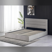 Nouveau cadre de lit en tissu au design moderne, taille Queen et King, lit double, mobilier de maison, cadre de lit rembourré avec tête de lit