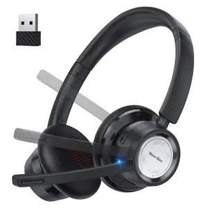 High Quality New Bee Wireless Computer Headset Handsfree Bluetooth Active Noise Cancelling Headband Headphones