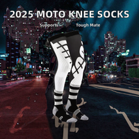 Chaussettes de compression montantes respirantes en Spandex/Nylon sans couture pour genouillères de moto, protection sportive pour adultes, idéales pour le motocross - Collection Automne