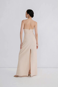 Vestidos de mujer elegantes al por mayor VESTIDO MARGOT con espalda abierta 140cm 61% rayón 39% algodón ODM logotipo personalizado vestidos de mujer - Product Image 5