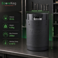 Offre Spéciale : Fût en Plastique 20L Ecorekeg Premium, Pression Max. 15 Bar, Durée de Conservation 12 Mois, Sans CO2, Kit d'Outils Professionnel pour la Fabrication de Bière Artisanale