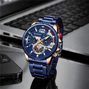 Curren 8395 Herrenuhr Mode Geschäft Luxus-Stil leuchtend Edelstahl 30 M wasserdicht Herren Relogio Armbanduhren Quarz