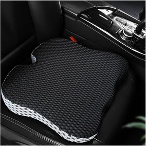 Coussin de siège de voiture en mousse à mémoire de forme douce et dense, rafraîchissant, pour conducteur, design en forme de U, amovible, lavable, 100% polyester, support pour les jambes - Product Image 1