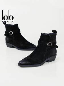 أحذية رسمية للمكتب أحذية chsea لفصل الخريف والشتاء تصميم مريح مع مشبك معدني للكاحل - Product Image 3