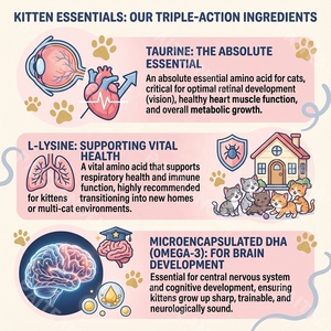 Polvo Nutritivo para Mascotas, Fórmula de Crecimiento para Gatitos, Calostro, L-Lisina, Salud Intestinal, Multivitamínico, DHA Esencial, Taurina, Marca Privada - Product Image 3