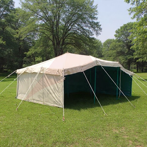 Tente d'abri de 4x6 mètres avec 4 fenêtres, 2 portes et toile recyclée triple couche de 600 GSM, structure en acier - Product Image 1