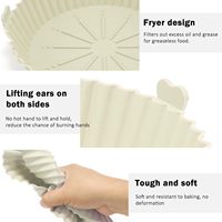 Pot en silicone pour friteuse à air ronde/carrée, plaque de cuisson au four, tapis de grill, panier à poulet, plateau à pizza, accessoire de friteuse à air facile à nettoyer