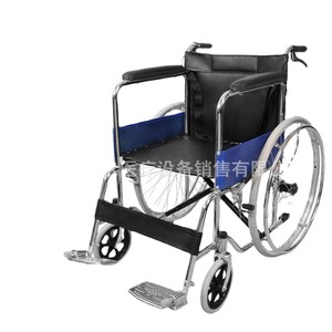 Fauteuil roulant léger et pliable avec assise souple électroplaquée, manuel, pour personnes âgées et handicapées, chariot portable - Product Image 2