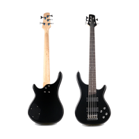 Guitare basse électrique HUASHENG à 5 cordes, finition brillante, OEM ODM, 21 frettes, corps en peuplier, manche en palissandre
