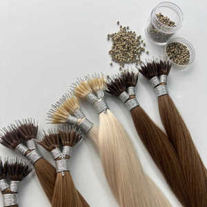 Alta calidad Remy doble dibujado queratina Bond Flat <span class=keywords><strong>U</strong></span> I Tip Factory Straight Loose Deep Wave Color teñido extensiones de cabello humano - Product Image 2