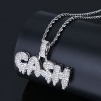 Pendentif en forme de lettre GASH de la marque Tide, incrusté de zircon, accessoires de collier hipster