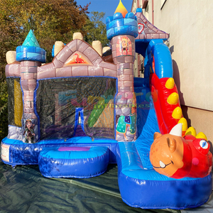 Castillo inflable de dragón para niños pequeños, con tobogán y piscina de pelotas, de calidad comercial, para uso en interiores. - Product Image 2