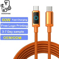 Cable STONGWIRE 60-240W 3A con Indicador LED, Trenzado de Nailon, Conductor de Cobre Puro y Aleación de Aluminio, USB-C PD 3.1, Carga Rápida para iOS y Computadora