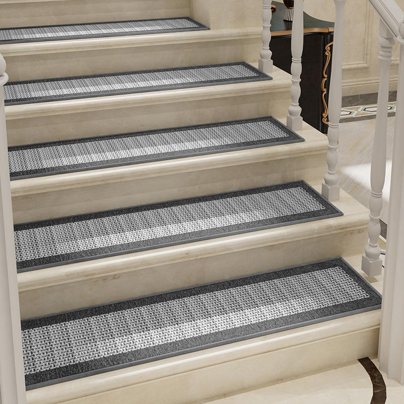 Tapis d'escalier Dornier à fond en caoutchouc - tissé gris