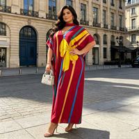 Robe Bubu Kaftan en Polyester pour Femmes Africaines, Coupe Droite, Col en V, Respirante, Infroissable, Écologique, Usage Quotidien pour Adultes