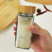 Frascos de Vidrio para Especias de 4oz, Cuadrados, Vacíos, con Tapas Dosificadoras y Cubierta Hermética de Bambú Acacia, ¡Gran Venta!