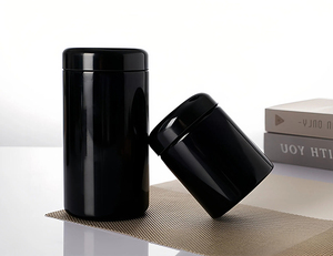 Botol Kaca Penyimpanan Makanan Suplemen Hitam Ukuran Kustom Grosir 100ml 150ml 200ml 250ml 500ml 1L dengan Tutup - Product Image 5