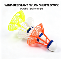 Volant de badminton en nylon résistant au vent, durable, vol stable, entraînement en extérieur, vente en gros, logo personnalisé, OEM