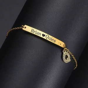 Braccialetti Personalizzati con Incisione Laser in Acciaio Inossidabile Placcato <span class=keywords><strong>Oro</strong></span> Impermeabile PVD Gioielli Carini per Bambini Braccialetto Vuoto - Product Image 2