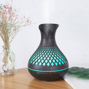 YX-034G Wood Grain Essential Oil Diffuser 500ml Grid Design Quiet <b>Humidifier</b> for Home Use - Product Image 1