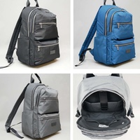 Usine directement vendre unisexe 75DPolyester brique rouge usage décontracté deux poches avant métallisé fermeture éclair léger sac à dos sac d'école