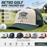 Casquette Trucker 112FPR Rétro Golf en Corde, 5 Panneaux, Dos en Maille, Réglable, Snapback, Broderie Personnalisée, Vente en Gros