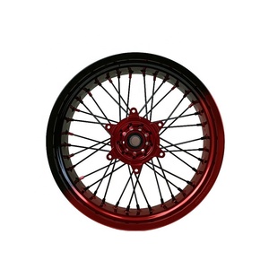 ชุดล้อ EXC SXF MC XE TE FE Supermoto ขนาด 16 17 นิ้ว อลูมิเนียม สีแดงดำ ล้อซี่ลวด <span class=keywords><strong>Motard</strong></span> สำหรับรถแข่งสมรรถนะสูง - Product Image 3