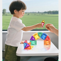 Les enfants d'âge préscolaire doivent avoir jouet tuiles magnétiques STEM blocs de construction jouet de poche Mini carreaux magnétiques jouets de voyage avec boîte en fer blanc