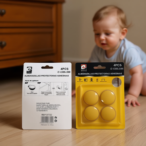 Cuscinetti anti-collisione Erpsl 40 mm x 8 mm, 4 pezzi, cuscino protettivo per angoli di mobili e porte - Product Image 2