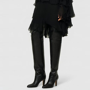 Botas Altas de Invierno para Mujer, Talla Grande 46, Estilo Western, con Punta Redonda, Tacón Grueso, Diseño en V en la Parte Trasera, Ajuste Ancho - Product Image 2