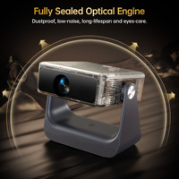 Proyector OEM ATV Certificado por Google, Full HD, Óptica Cerrada, 400 ANSI Lúmenes, Proyector LED 4K de Alta Gama, Android TV Portátil