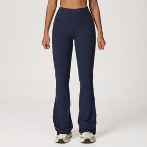 Offre Spéciale femmes solide Flare Leggings jambe large serré hanche <span class=keywords><strong>nue</strong></span> levage Yoga <span class=keywords><strong>danse</strong></span> <span class=keywords><strong>du</strong></span> <span class=keywords><strong>ventre</strong></span> taille haute Micro <span class=keywords><strong>ventre</strong></span> grande taille décontracté - Product Image 3