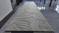 Panneau acoustique en feutre PET à rainures, insonorisant, gravé, en fibre de polyester, pour mur