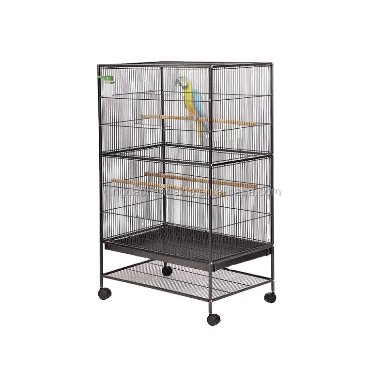 Large flight finch birds breading bird cage parrot cage with 4 wheels