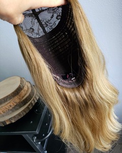 Nouvelle perruque chapeau de conception innovante, pré-coupée, à couches, en cheveux humains Remy traités de qualité supérieure, vierges européens, <span class=keywords><strong>blond</strong></span> clair brun, densité moyenne 150% - Product Image 5