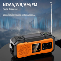 Radio AM/FM de Supervivencia para Exteriores con Manivela y Energía Solar, Altavoz BT, Brújula, Alarma SOS, Linterna y Banco de Energía para Camping