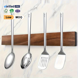 Porte-couteaux magnétique en <span class=keywords><strong>bois</strong></span> avec une double rangée puissante et une bande de <span class=keywords><strong>support</strong></span> en <span class=keywords><strong>bois</strong></span> de noyer robuste - Product Image 1